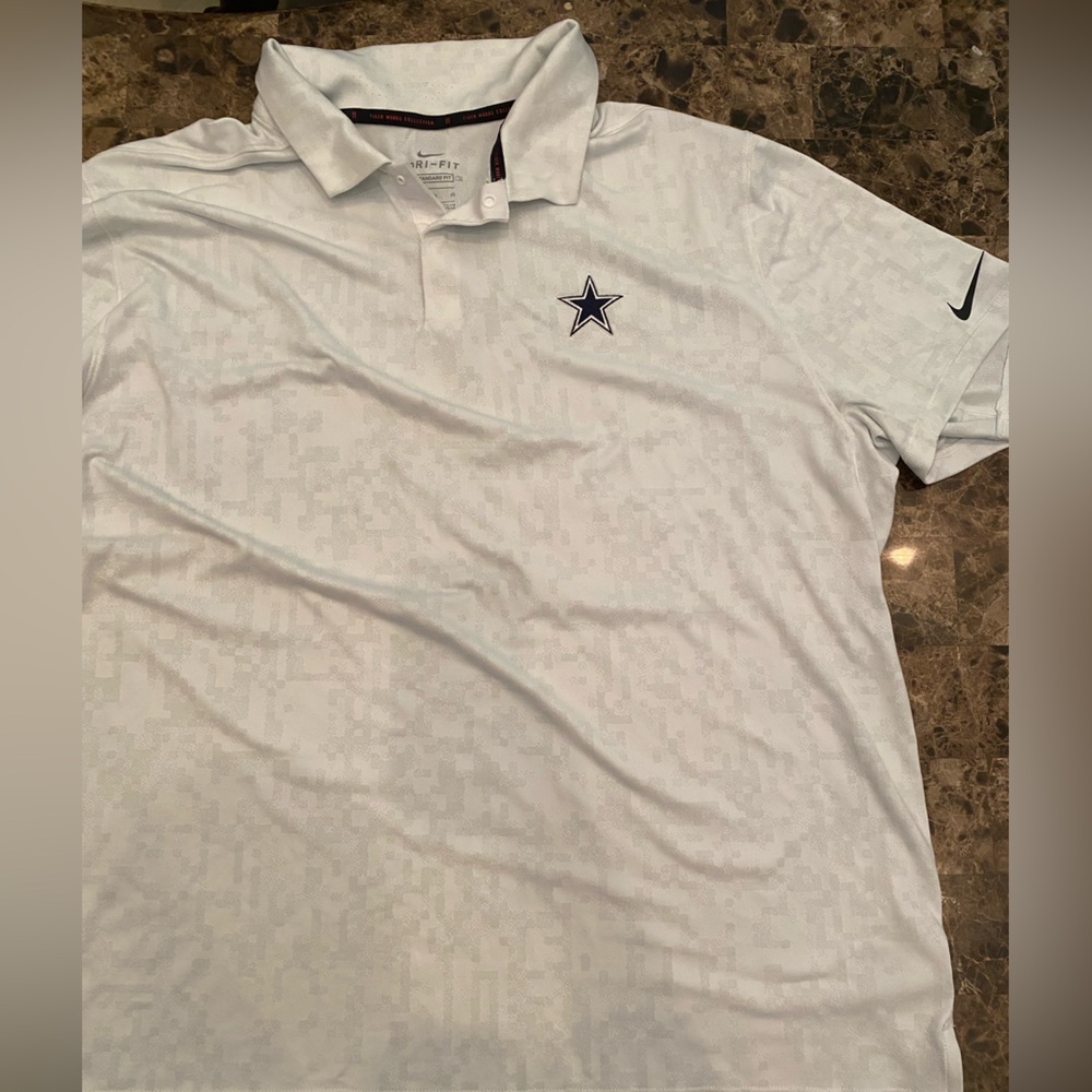 Nike White Polo Shirt with Dallas Cowboys